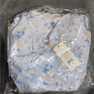 LoveShackFancy Floral Dress in Blue and Pink